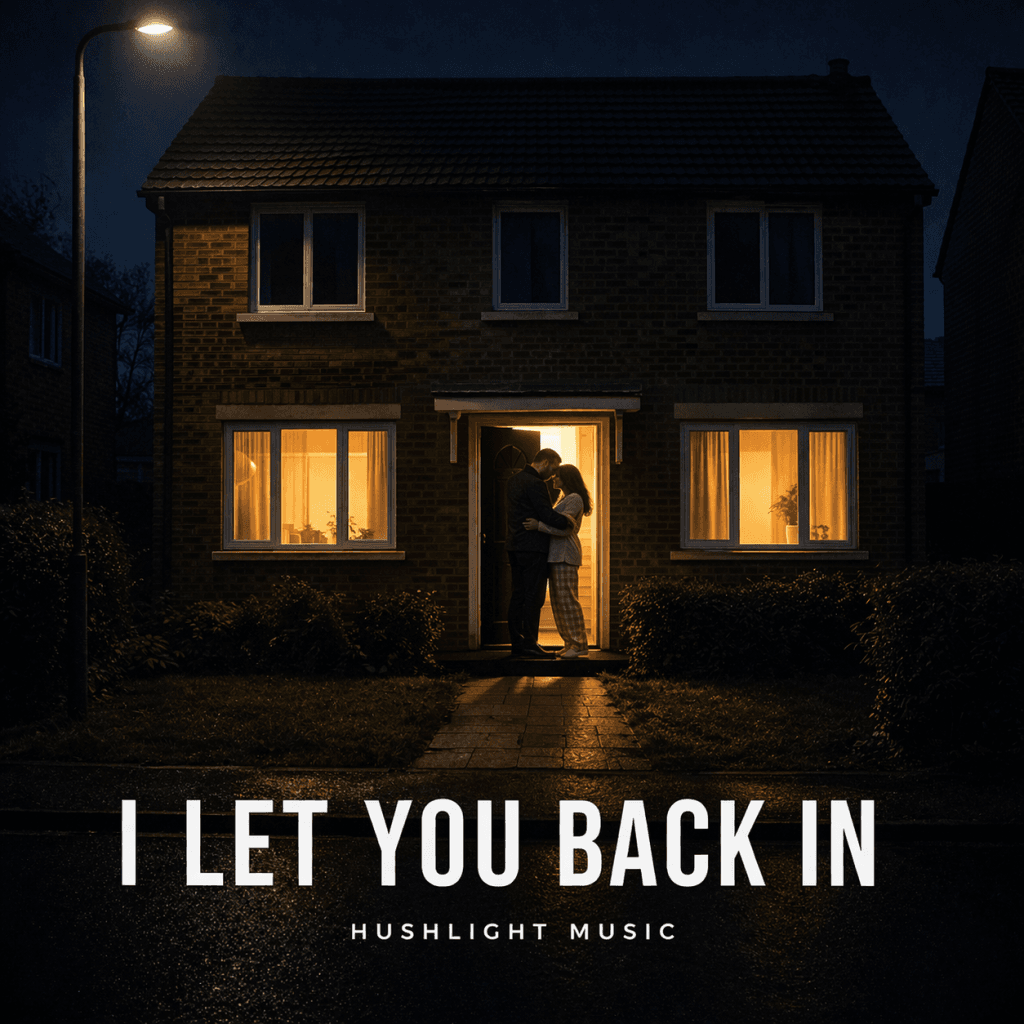 I Let You Back In cover artwork: a warmly lit house with the front door open